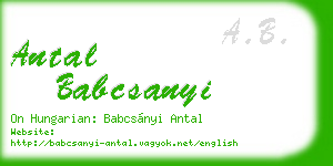 antal babcsanyi business card