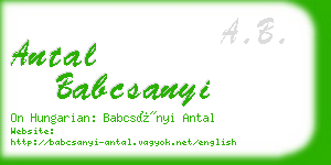 antal babcsanyi business card